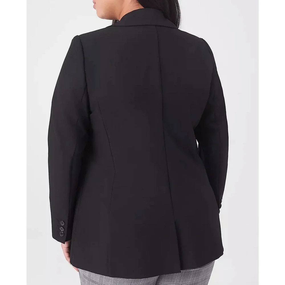 NEW LANE BRYANT BLACK PERFECT DRAPE ONE BUTTON BLAZER JACKET SZ 22